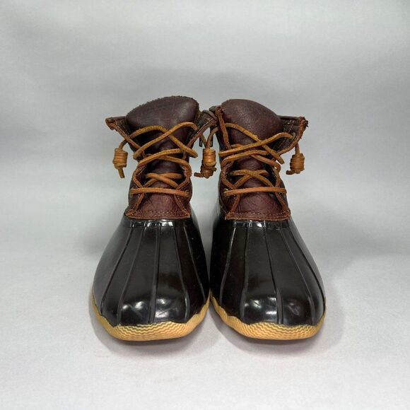 Sperry Women's Size 7.5 Saltwater Brown Leather Duck Boots - Picture 2 of 13
